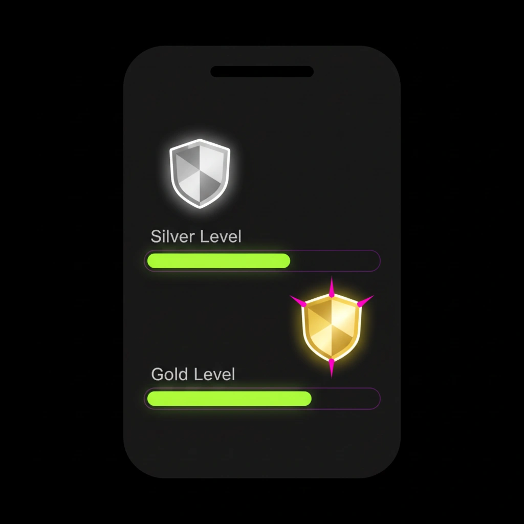 Übersicht der Level Silver und Gold im Betsider Treueprogramm