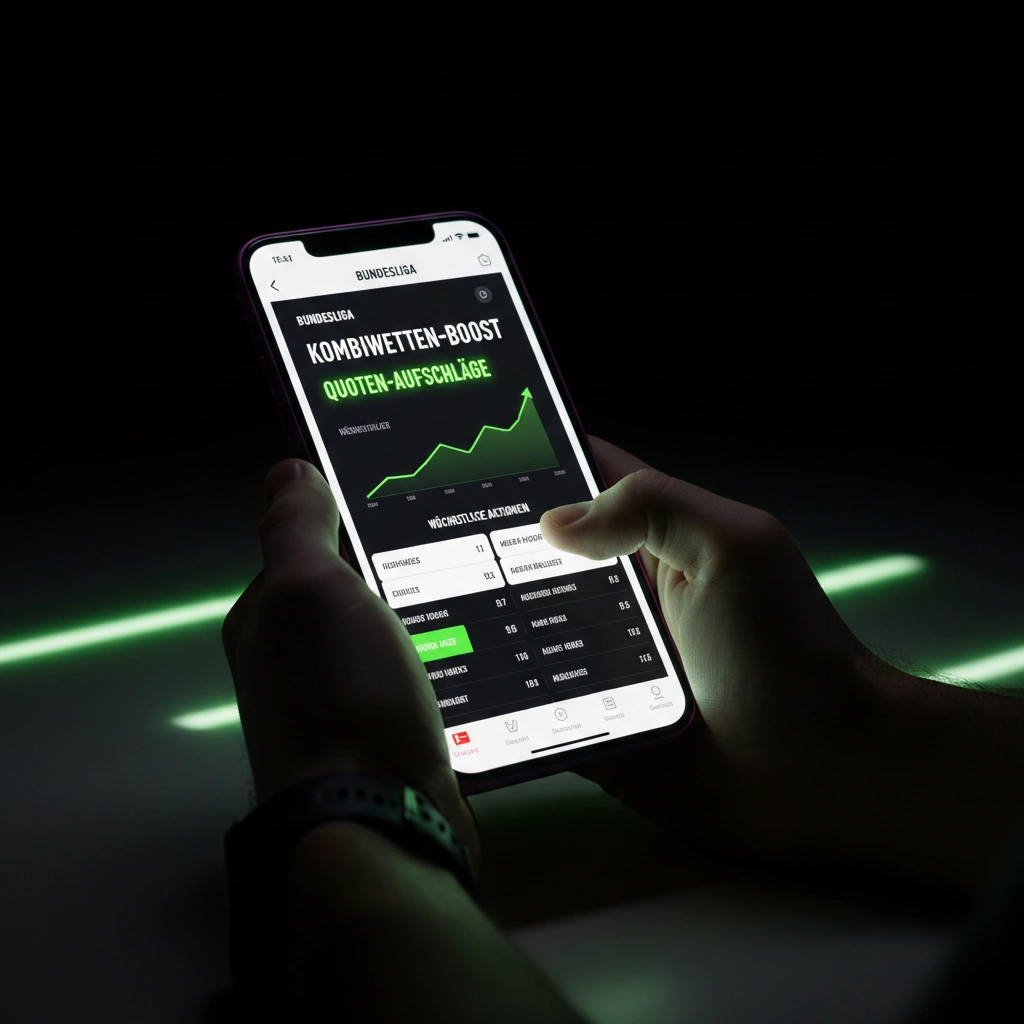 Person nutzt eine Sport- und Statistikplattform auf dem Smartphone
