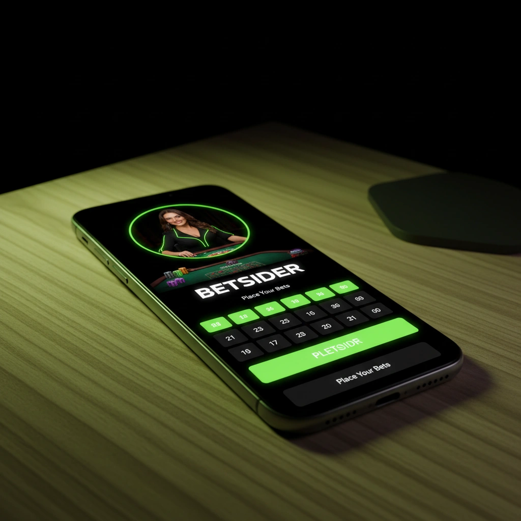 Mobiles Live-Dealer-Spiel auf einem Smartphone mit interaktivem Setzfeld