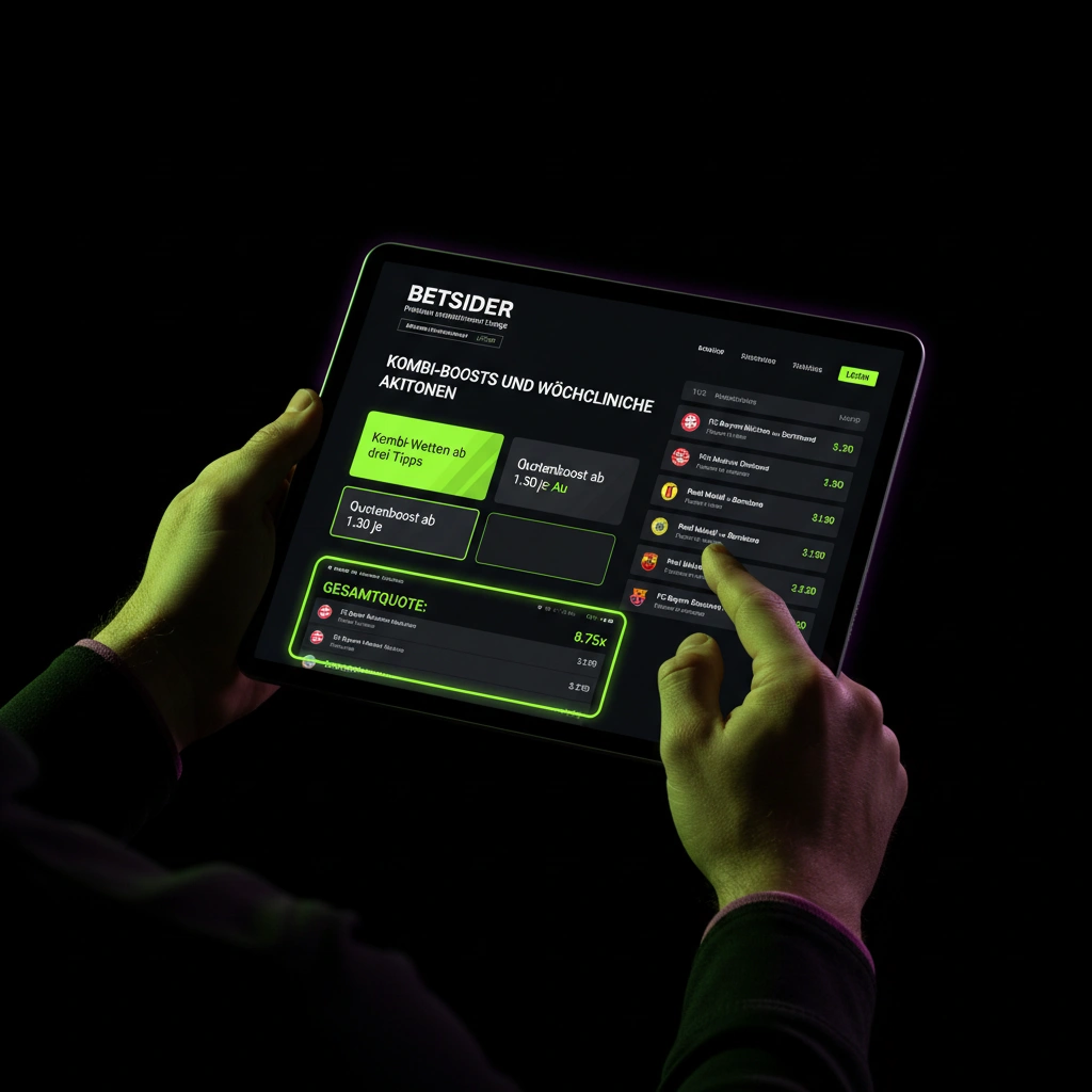 Darstellung von Quotenboosts und Sportwetten Aktionen auf dem Bildschirm