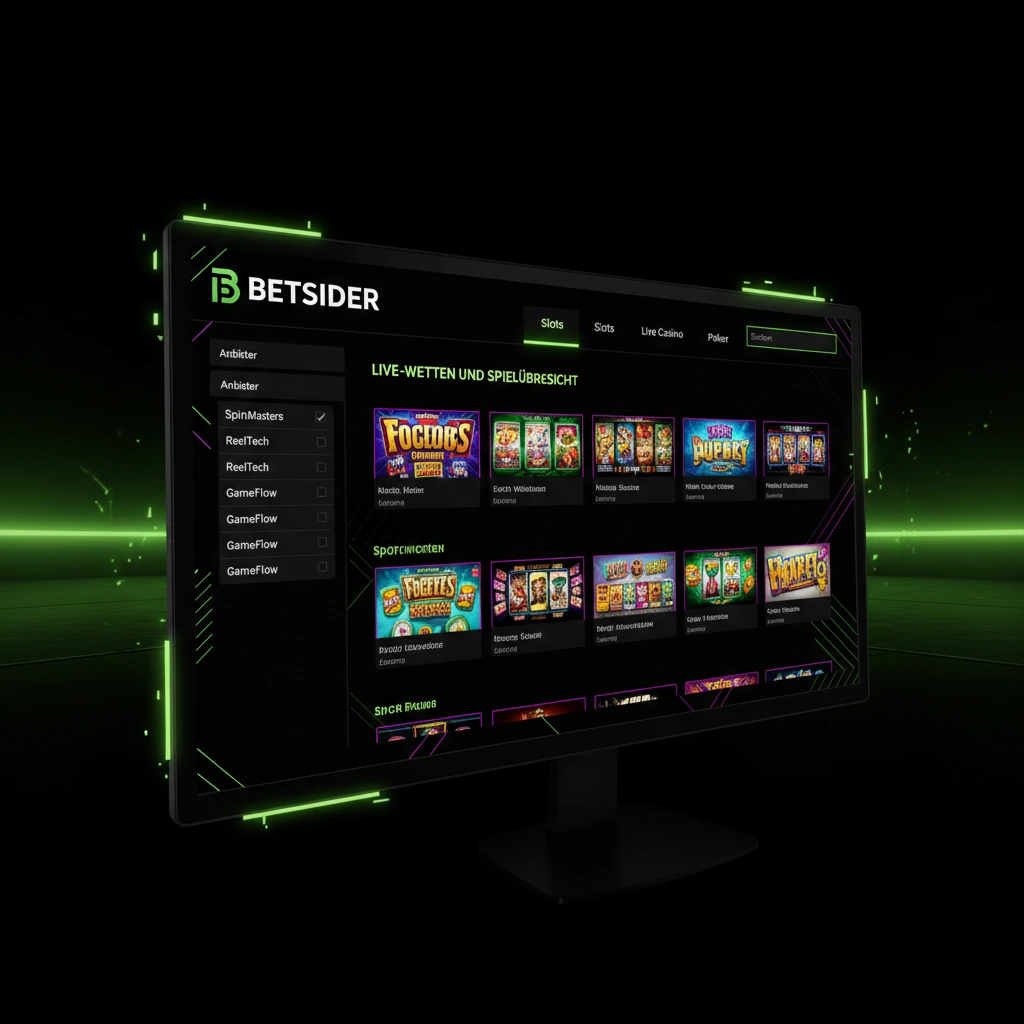 Übersicht des Betsider Sportwetten-Bereichs mit Live-Quoten und Spielansichten.