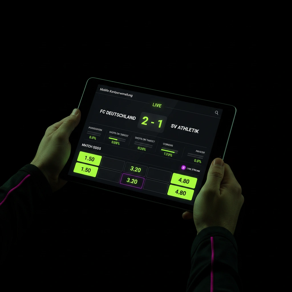 Ansicht der mobilen Nutzeroberfläche von Betsider mit Kontofunktionen.