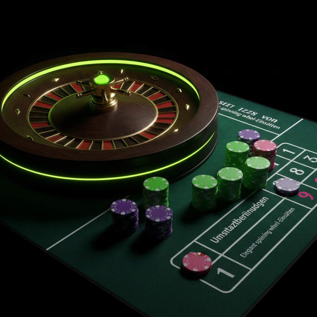 Roulette-Kessel und Spieltableau mit Jetons im Online-Casino